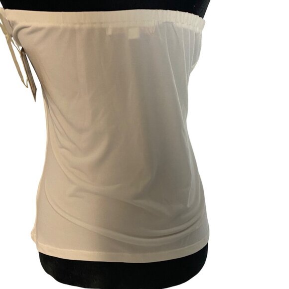 Ellen Tracy Womens Chalk White Halter Top Sleeveless Style Size M - Picture 11 of 16